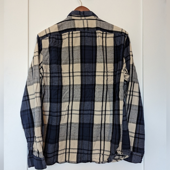 J.Crew Flannel shirt (blue, cream) - Picture 2 of 5